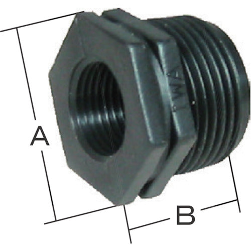 ＩＷＡ　樹脂（ＰＰ）製　配管継手　ブッシング　49BUS4025P　1 個