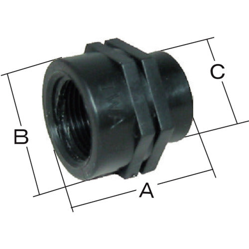 IWA Plastic (PP) Pipe Fitting, Different Diameter, Hexagonal Socket, 49SKT2515P, 1 Piece