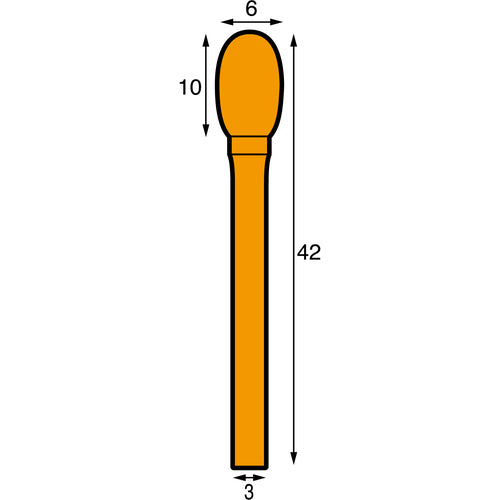 NRS Carbide Bur, Egg D Cut, Blade Diameter 6 x Blade Length 10 x Shaft Diameter 3 x Shaft Length 32, Brazed, TCBT5240D, 1 pc