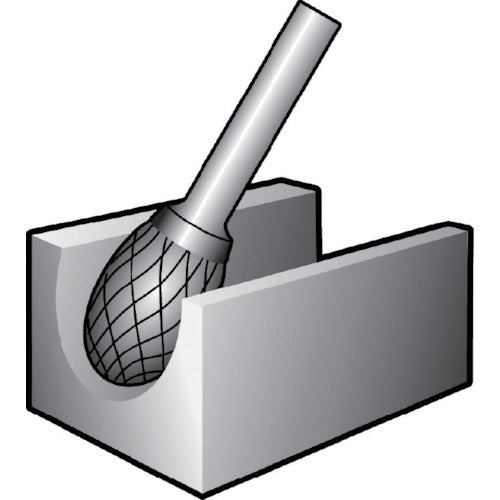NRS Carbide Bur, Egg D Cut, Blade Diameter 8 x Blade Length 15 x Shaft Diameter 6 x Shaft Length 43, Brazed, TCBT5300D, 1 pc