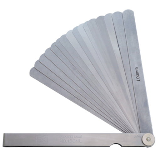 SK Gap Gauge Thickness Gauge 150ML 150mm 19 pieces Thickness 0.01-1.00mm 150ML 1 piece