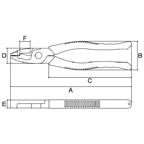 スリーピークス　電工Ｆペンチ　２２０ｍｍ　DF-220　1 丁