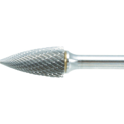 ＴＲＵＳＣＯ　超硬バー　トンガリ型　Φ９．５Ｘ刃長１９Ｘ軸６　ロング　ダブル　TB4C095L150　1 本