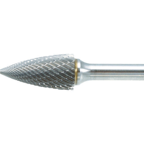 ＴＲＵＳＣＯ　超硬バー　トンガリ型　Φ１２．７Ｘ刃長２５Ｘ軸６　ロング　ダブル　TB4C127L150　1 本