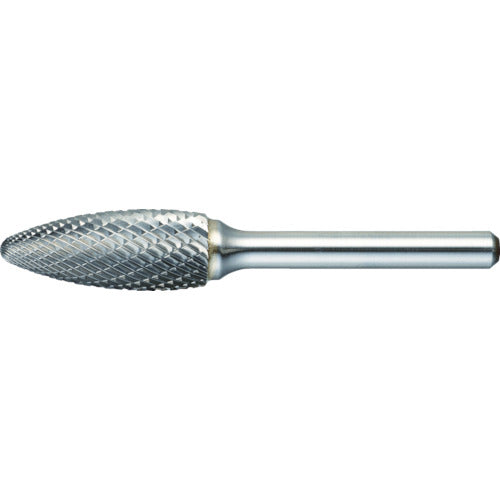 ＴＲＵＳＣＯ　超硬バー　楕円型　Φ１２．７Ｘ刃長３２Ｘ軸６　シングルカット　TB51C127S　1 本