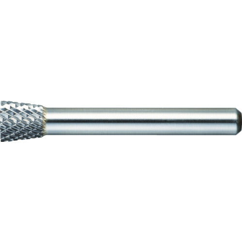 ＴＲＵＳＣＯ　超硬バー　逆テーパー型　Φ９．５Ｘ刃長９．５Ｘ軸６　シングルカット　TB52C095S　1 本