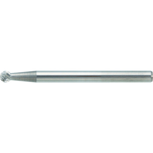 TRUSCO Carbide Bur, Spherical, Φ2.5 x Blade Length 2.3 x Shaft 3, Double Cut, TB8A024, 1 Piece