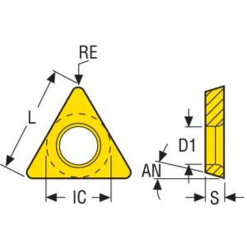 세코 선삭 ISO 포지티브 인서트 TDCH06T0 CP500 CP500 TDCH06T004R 10 개
