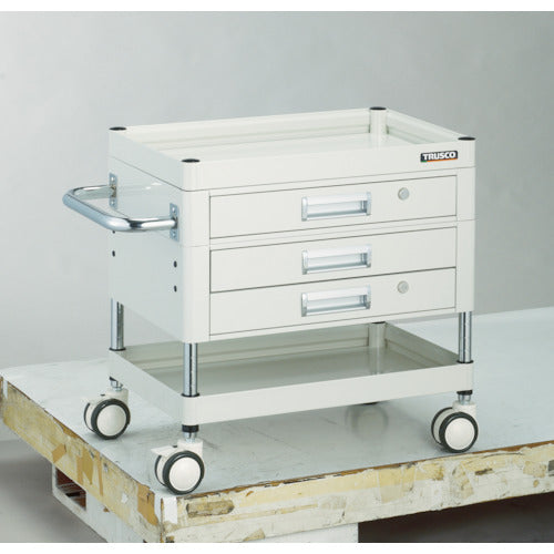 TRUSCO Tool Wagon Falcon Wagon with Drawer 750X500 Urethane Double Wheels White FAW-672XZD-W 1 Unit