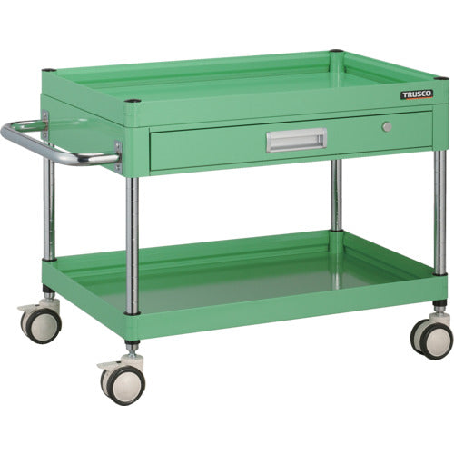TRUSCO Tool Wagon Falcon Wagon Thin Type with 1 Drawer 750 x 500 Urethane Double Wheels Young Green FAW-672ZD-YG 1 Unit