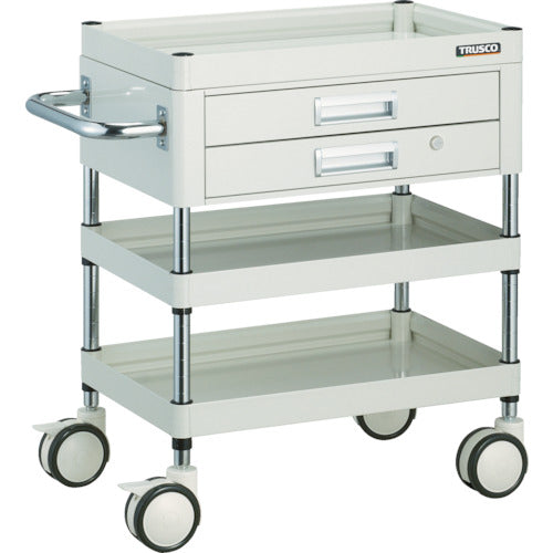 TRUSCO 툴 왜건 팔콘 왜건 2단 인출 첨부 750×500 우레탄 쌍륜 화이트 FAW-773XD-W 1대