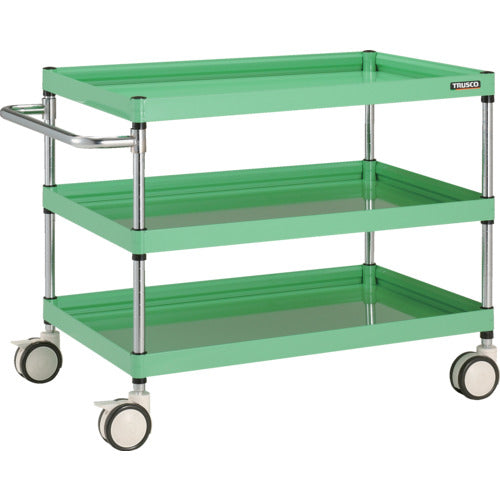 TRUSCO Tool Wagon Falcon Wagon 900 x 600 Urethane Double Wheels Young Green FAW-793D-YG 1 Unit
