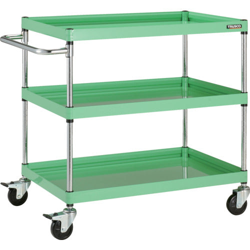 TRUSCO Tool Wagon Falcon Wagon 900X600 Rubber Wheels Young Green FAW-993-YG 1 Unit