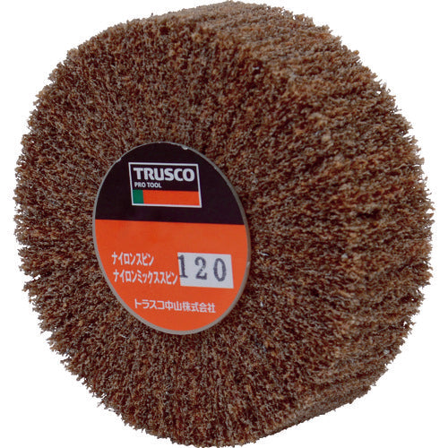 ＴＲＵＳＣＯ　スピンねじ式ナイロンホイール外径８０×厚２５　１２０＃　（５個入）　UFNS825-120　1 箱