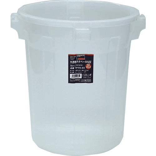 TRUSCO Translucent PP Pail Round 90L TPTM-90 1 piece