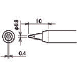 GUT Temperature Control Soldering Iron RX-802ASPH Replacement Tip RX-80HRT-PH0.8D 1 Piece