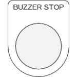 ＩＭ　押ボタン／セレクトスイッチ（メガネ銘板）　ＢＵＺＺＥＲ　ＳＴＯＰ　黒　φ２２．５　４０×３０×２ｍｍ　P22-39　1 枚