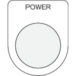 ＩＭ　押ボタン／セレクトスイッチ（メガネ銘板）　ＰＯＷＥＲ　黒　φ２５．５　４５×３５×２ｍｍ　P25-34　1 枚