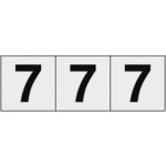 ＴＲＵＳＣＯ　数字ステッカー　３０×３０　「７」　透明地／黒文字　３枚入　TSN-30-7-TM　1 組