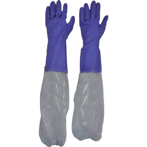 ダンロップ　ビニール厚手　腕カバー付　Ｌ　バイオレット　6361　1 双