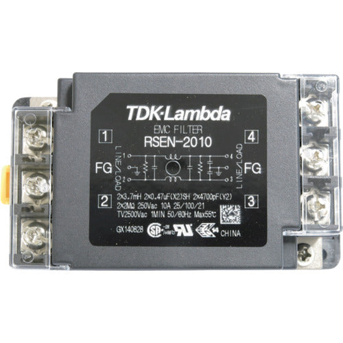 ＴＤＫラムダ　ノイズフィルタ　ＲＳＥＮ　ＤＩＮレール取付対応　２５０Ｖ　１０Ａ　RSEN-2010D　1 個