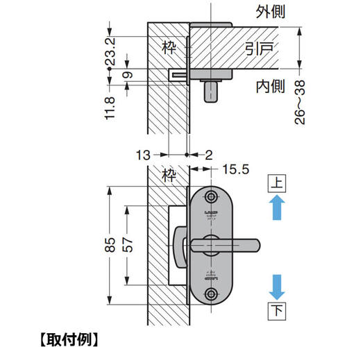 SUGATSUNE (140180000) HHC-85 Stainless steel sliding door surface lock HHC-85 1 S