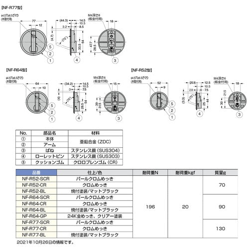 ＳＵＧＡＴＳＵＮＥ　（１１００２００６８）ＮＦ−Ｒ６４−ＳＣＲ収納フック　NF-R64　1 個