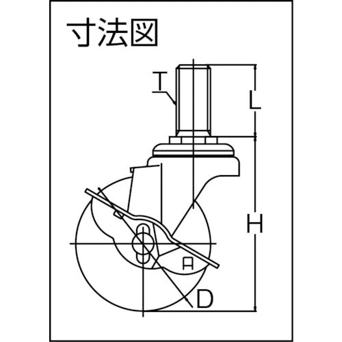 ユーエイ　ねじ込み式　自在　キャスター　ナイロン　車輪径１００ｍｍ　ストッパー付き　Ｓタイプ　ＳＴ−Ｓ型　ネジ寸法Ｗ３／４×４０山数１０　ST-100NS-W3/4-40　1 個