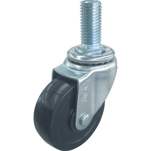 유에이 나사 포함식 자재 캐스터 고무 바퀴 지름 75mm S타입 ST형 나사 치수 W3/4×40산수 10 ST-75RH-W3/4-40 1개