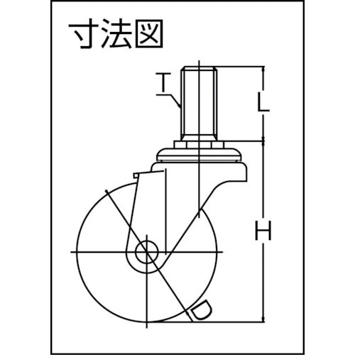 ユーエイ　ねじ込み式　自在　ステンレスキャスター　ナイロン　車輪径１００ｍｍ　　Ｅタイプ　ＳＵＳ−ＥＴ型　ネジ寸法Ｗ３／４×４０山数１０　SUS-ET-100N-W3/4-40　1 個