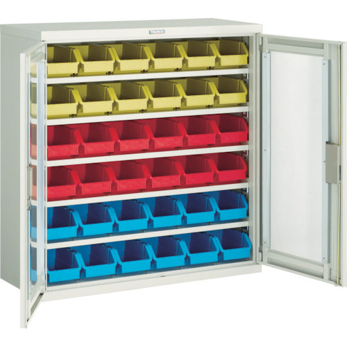 ＴＲＵＳＣＯ　コンテナラックケース　バンラックケース　Ｍ型　両開き扉　コンテナ入　Ｈ８８０　T305M-B　1 台