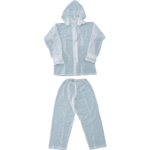 TRUSCO 레인 슈트 M 사이즈 클리어 TRW90M 1 착용