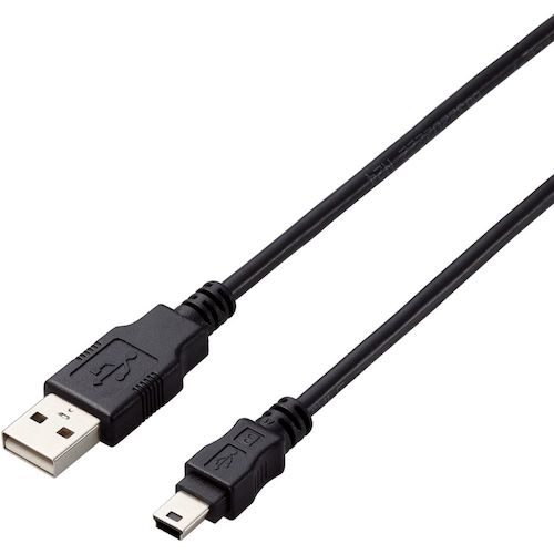 ELECOM USB2.0 케이블 A-miniB 타입 사양 고정 1.5m 블랙 U2C-AM15BK/ID 1개