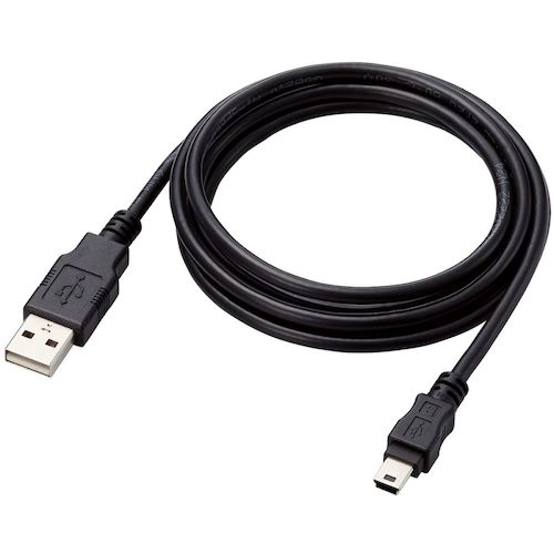 ELECOM USB2.0 케이블 A-miniB 타입 사양 고정 1.5m 블랙 U2C-AM15BK/ID 1개