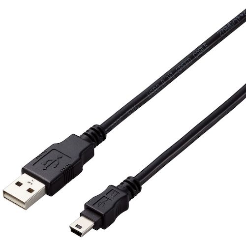 ELECOM USB2.0 케이블 A-miniB 타입 사양 고정 3m 블랙 U2C-AM30BK/ID 1개