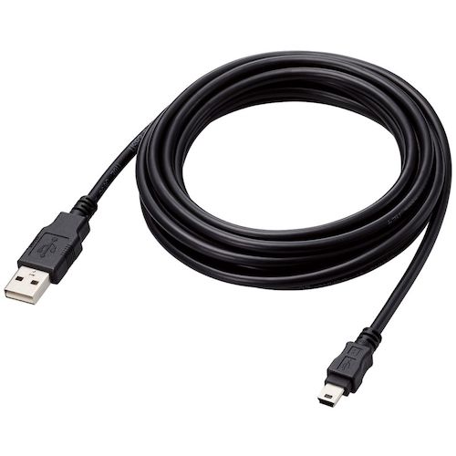 ELECOM USB2.0 케이블 A-miniB 타입 사양 고정 3m 블랙 U2C-AM30BK/ID 1개