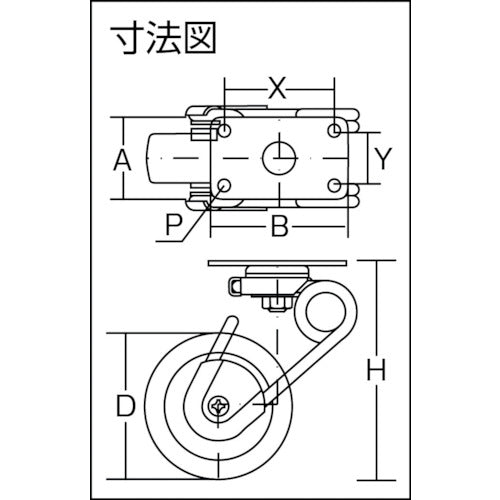 シシク　緩衝キャスター５　自在　１００径　Ｒゴム車　SAJ-TS6-100R　1 個