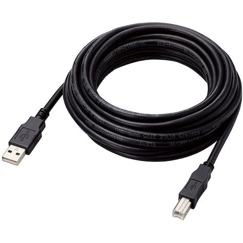 ELECOM USB2.0 케이블 A-B 타입 사양 고정 5m 블랙 U2C-AB50BK/ID 1개