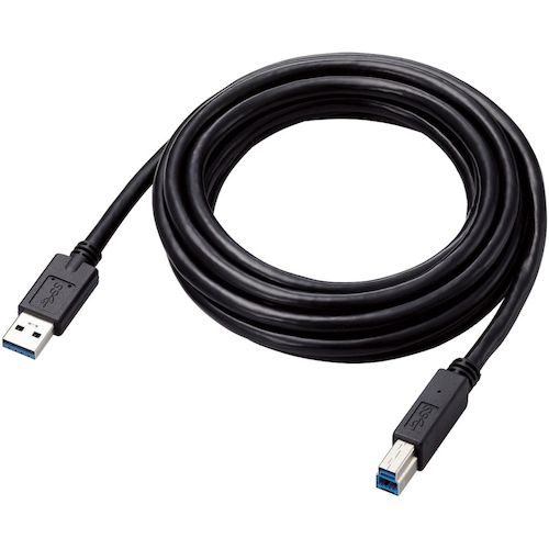 エレコム　ＵＳＢ３．０ケーブル　Ａ−Ｂタイプ　仕様固定　３ｍ　ブラック　USB3-AB30BK/ID　1 本