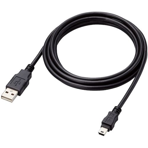 ELECOM USB2.0 케이블 A-miniB 타입 사양 고정 2m 블랙 U2C-AM20BK/ID 1개