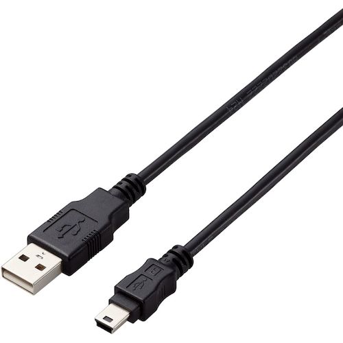 ELECOM USB2.0 케이블 A-miniB 타입 사양 고정 0.5m 블랙 U2C-AM05BK/ID 1개