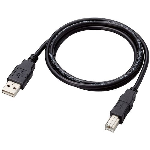 ELECOM USB2.0 케이블 A-B 타입 사양 고정 1m 블랙 U2C-AB10BK/ID 1개
