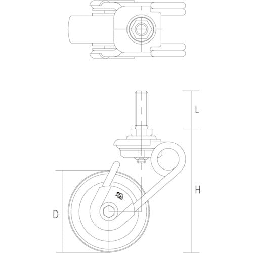 Sisiku shock absorbing caster 5, swivel, screw-in, 75 diameter, urethane wheel, SAJ-TS6-SJ-75U, 1 piece