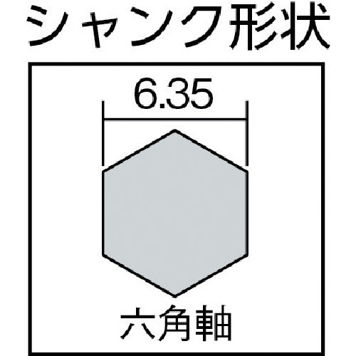 エビ　スパイラルステージドリル　ノンコーティング　９段　六角軸　４−１２　LBH412SPN　1 本