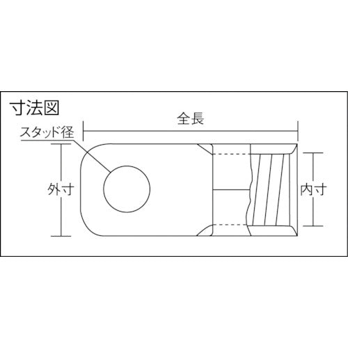 ＴＲＵＳＣＯ　裸圧着端子ＣＢ型φ６．４長さ３１．０　（３個入）　T-CB22-6S　1 PK