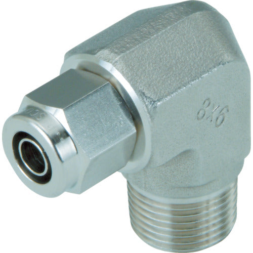 ＰＩＳＣＯ　ＳＵＳ３１６締付継手　エルボチューブ　チューブ８×６　接続口径Ｒ１／４　NSL0860-02　1 個