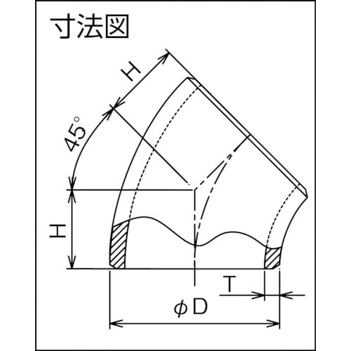 ＦＬＯＢＡＬ　４５°エルボ（ロング）Ｓ１０Ｓ　０９１０００２５　B-45EL-10S-40A　1 個