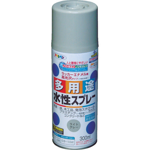 アサヒペン　水性多用途スプレー　３００ＭＬ　ライトグレー　565020　1 本