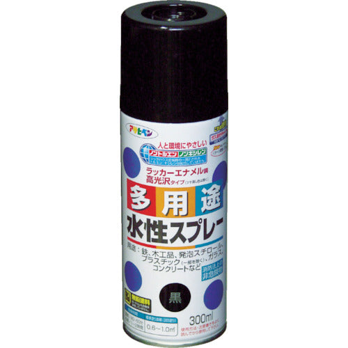 アサヒペン　水性多用途スプレー　３００ＭＬ　黒　565051　1 本