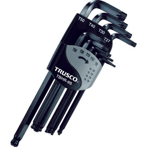 TRUSCO Ball Point Hex Lobe Wrench Set (9 Pieces) TBHR-9S 1 S